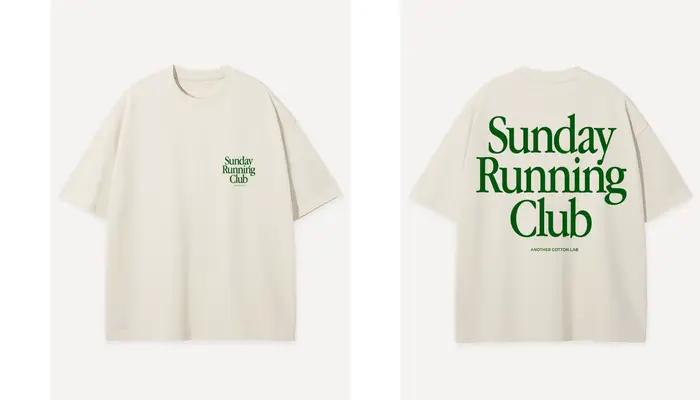 T-shirt unisexe Sunday Running Club, motif graphique en police sérifée audacieuse, streetwear, coupe