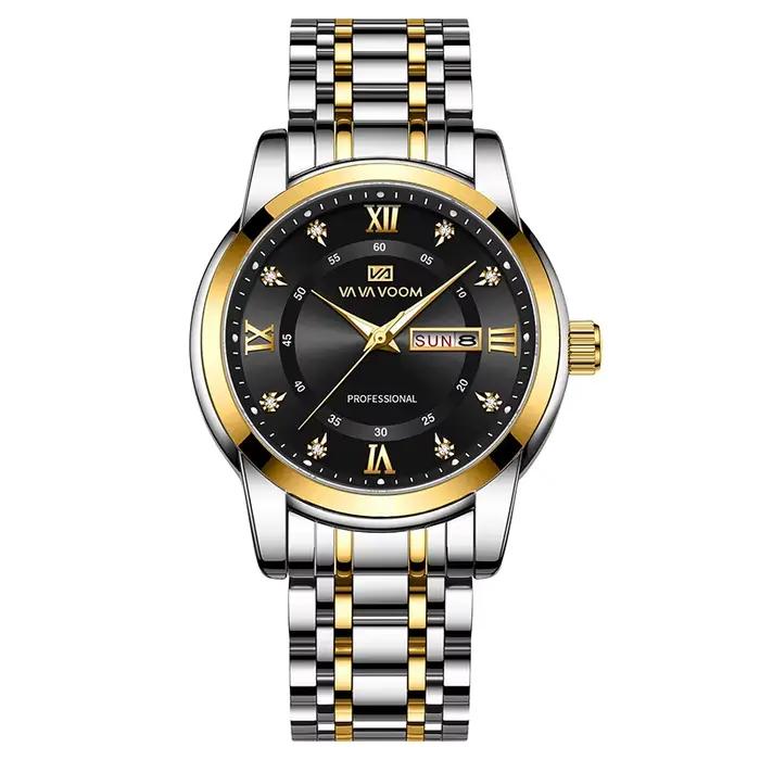 Montre pour homme VAVAVOOM, tendance mode, double calendrier, lumière nocturne, étanche, bracelet en
