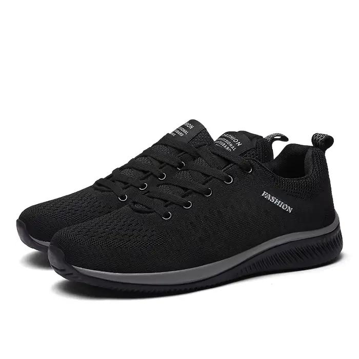 Chaussures de course en tricot pour hommes, baskets décontractées, sports respirants, course athléti