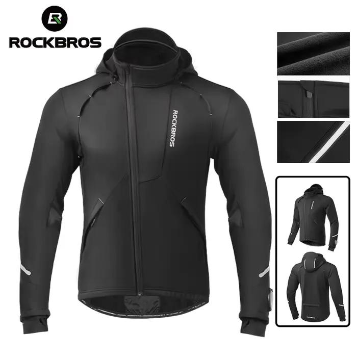 ROCKBROS Vélo Veste Hiver Vélo Vêtements Thermique Polaire À Manches Longues Vélo Vélo Vêtements Plu