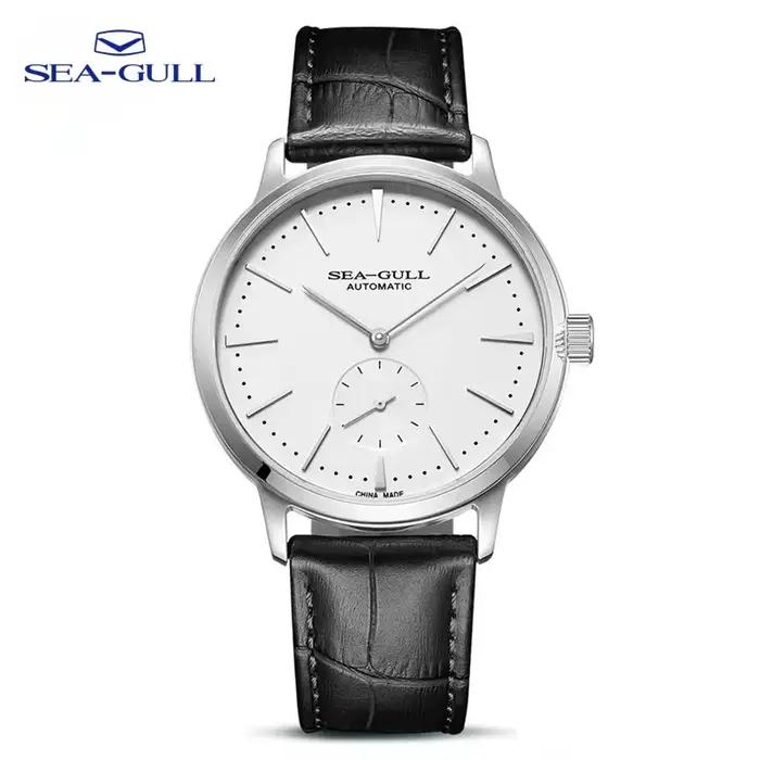 Seagull – montre d'affaires pour hommes, montre-bracelet mécanique, étanche à 50m, en cuir, pour la 