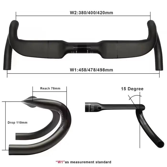 RXL SL guidon de route en carbone 31.8mm guidon de vélo de gravier guidon de vélo 458/478/498mm UD m