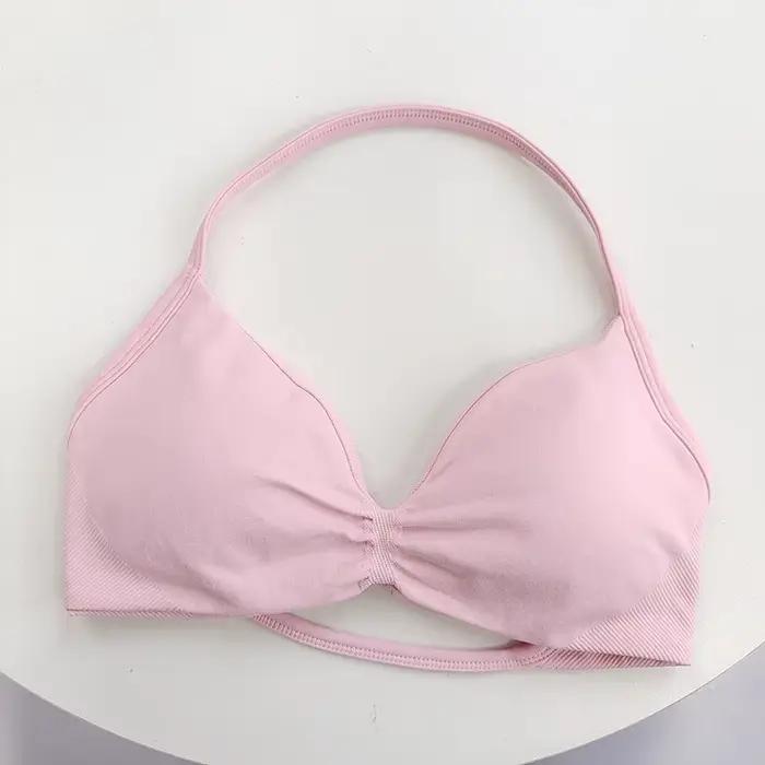 Soutien-gorge de sport à lacets à haut support pour femmes – Camisole à fines bretelles, sans coutur