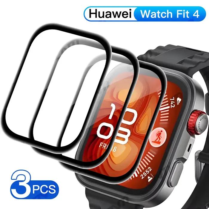 Lot de 3 protections d'écran pour Huawei Watch Fit 4 et 4 Pro – Anti-rayures, sans bulles, clarté HD