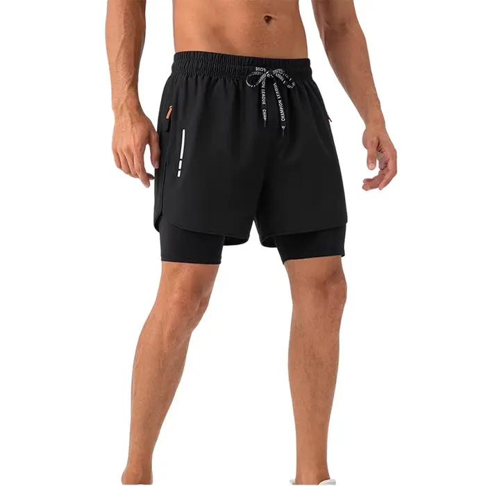 Shorts de course pour hommes, shorts de sport 2 en 1, séchage rapide, entraînement, fitness, jogging