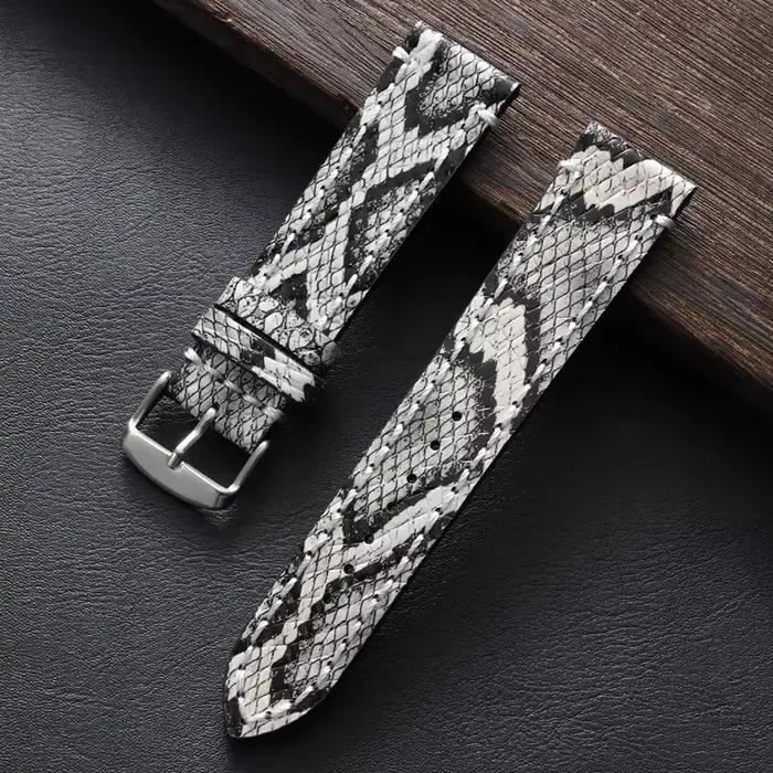 Bracelet de montre en cuir véritable à motif serpent, 18mm, 20mm, 22mm, bracelet gaufré Python, brac