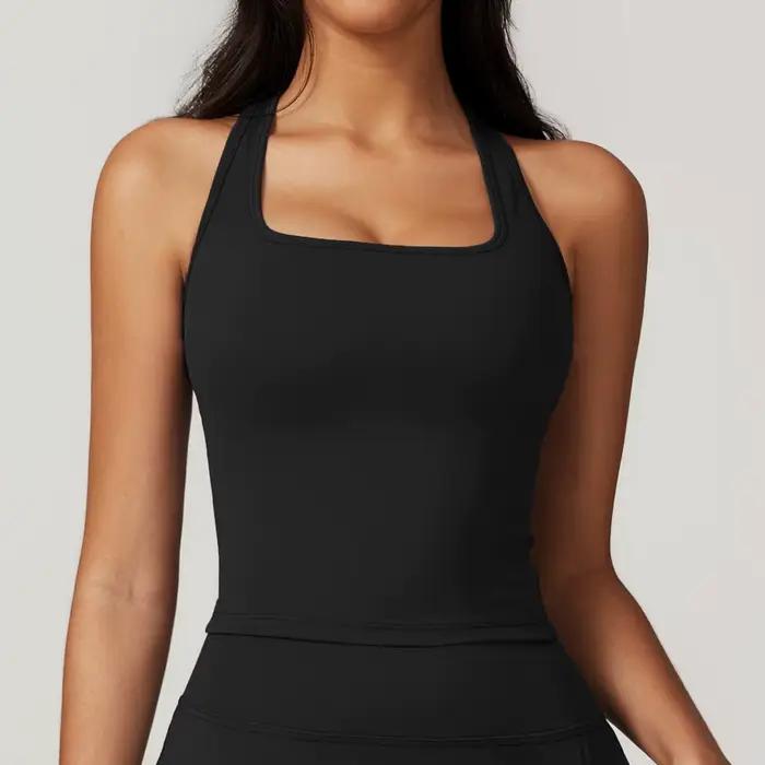 Hearuisavy Débardeur de sport pour femme, anti-choc, séchage rapide, pour yoga, course et fitness, é