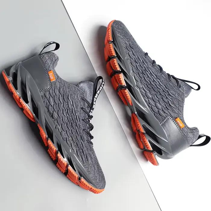 Chaussures de course coordonnantes respirantes pour hommes, à la mode, légères, à lacets, résistante