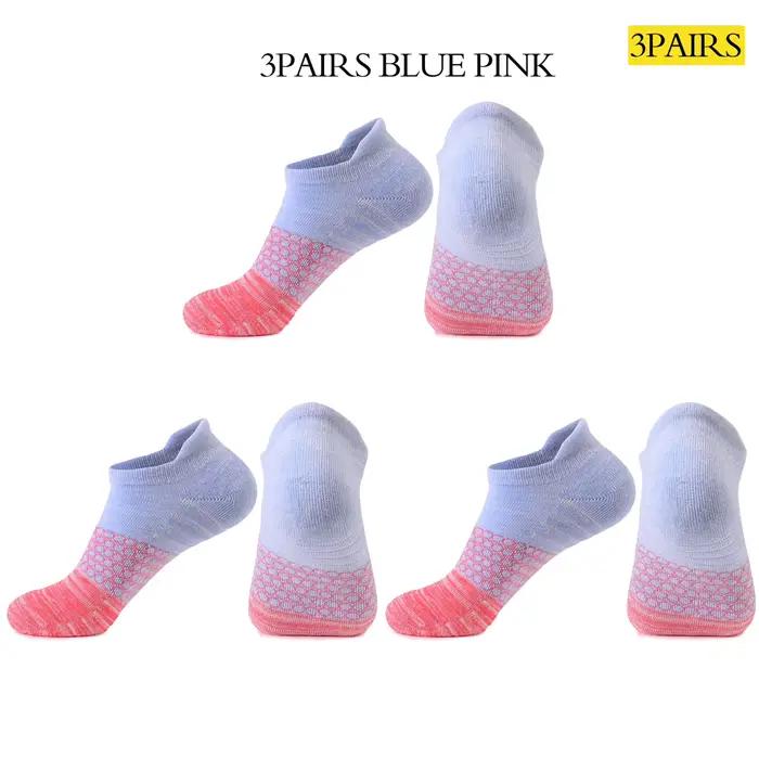 3 paires de chaussettes de course antidérapantes pour femmes, coussin Terry Loop, antibactérien 7A, 