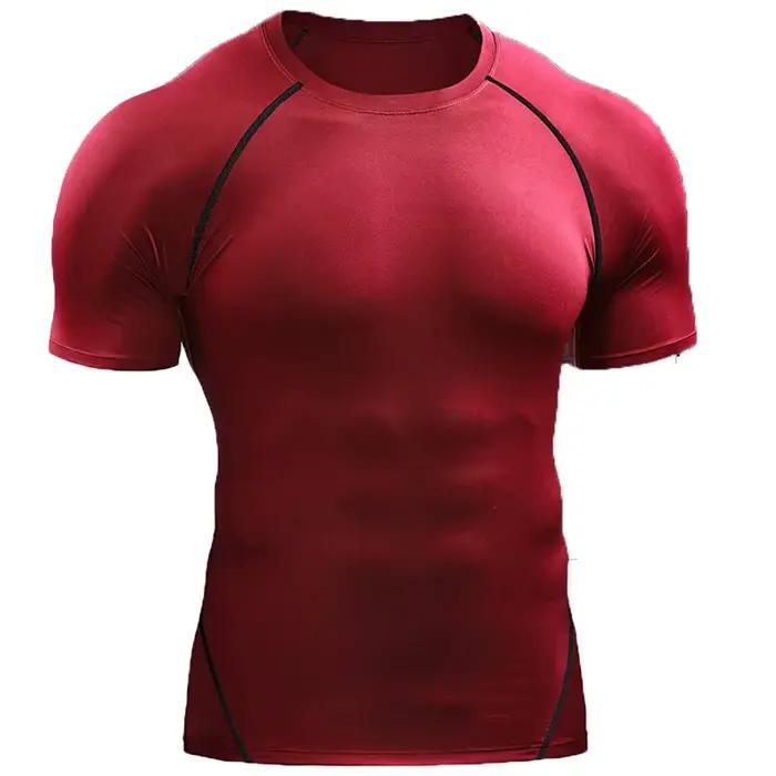 T-shirt de compression homme 2026 – Vêtement de sport d'été, T-shirt de course élastique à séchage r