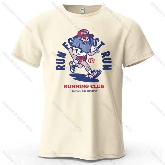 Running Club imprimé hommes T-Shirt 100% coton surdimensionné Fitness Motivation graphique t-shirts 
