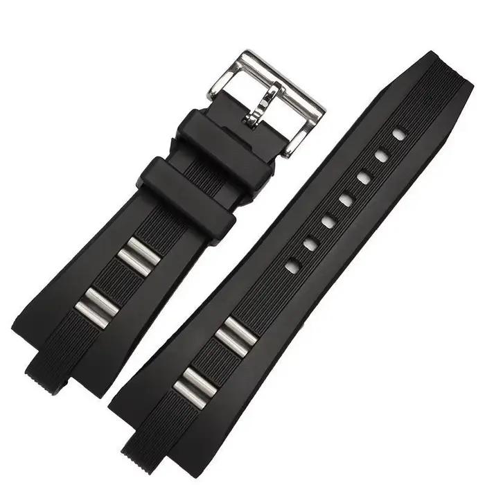 Accessoires pour montres, bracelet en caoutchouc silicone adapté à Bvlgari DIAGONO, bouche convexe n