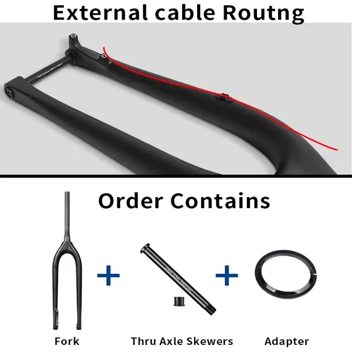 BXT 29er carbone vtt fourche Boost 110*15mm frein à disque fourche de vélo 29 "pouces conique 1-1/8 