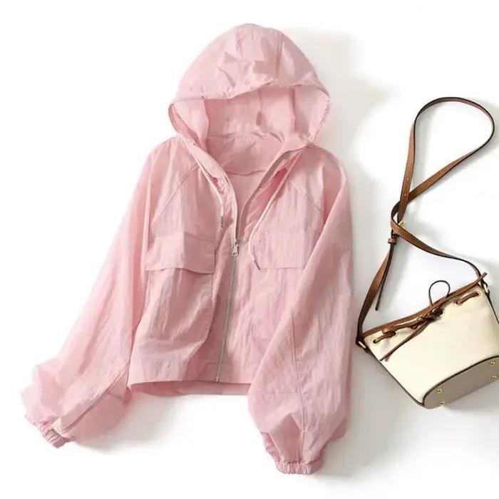 Veste à manches longues anti-UV pour femme, manteau léger, imperméable, séchage rapide, protection s