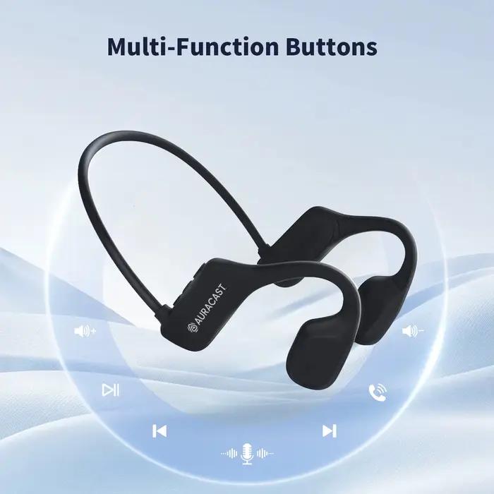 Casque audio à conduction osseuse Bluetooth 5.4 avec AptX HD/LL LE Audio Auracast, jusqu'à 12 heures