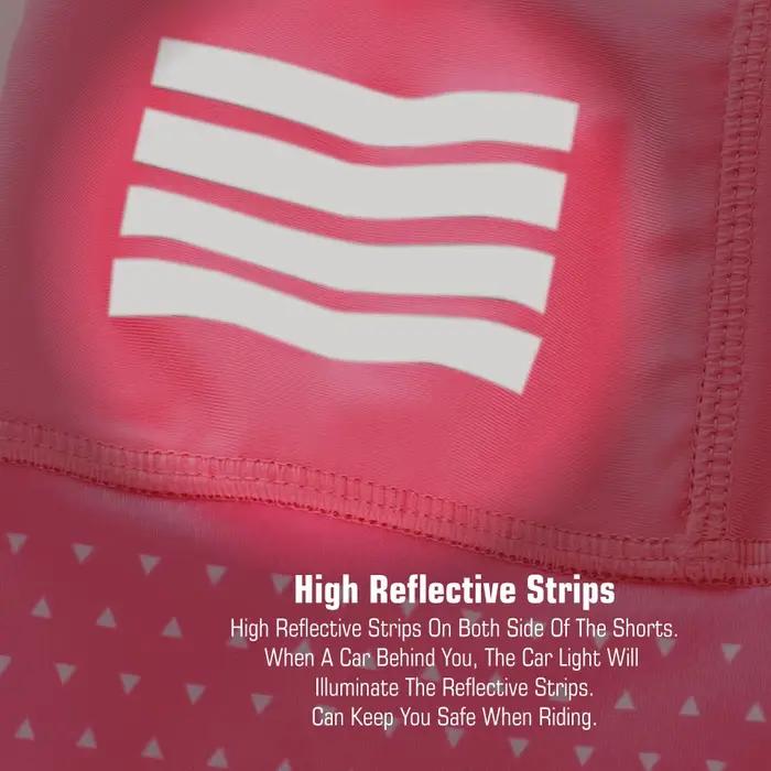 KEMALOCE-Cuissard à bretelles de cyclisme pour femme, rose uni et noir, short de vélo rembourré en g