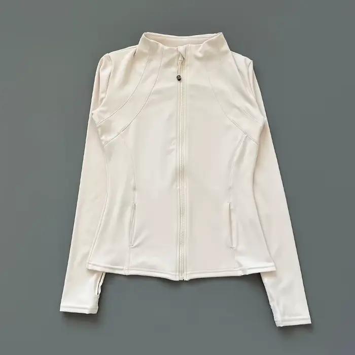 Veste de Fitness à col montant pour femmes, séchage rapide, coupe ajustée, fermeture éclair, vêtemen