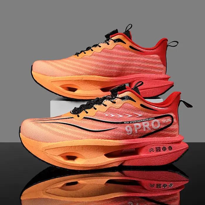 Chaussures de course Marathon spécialisées pour hommes, avec plaque en carbone, respirantes, légères