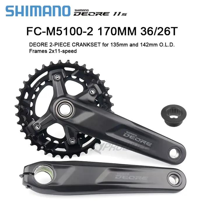 Shimano Deore M5100 pédalier 10/11S VTT vélo pédalier FC-M5100-1 170/175mm pédalier BB52 M500 M501