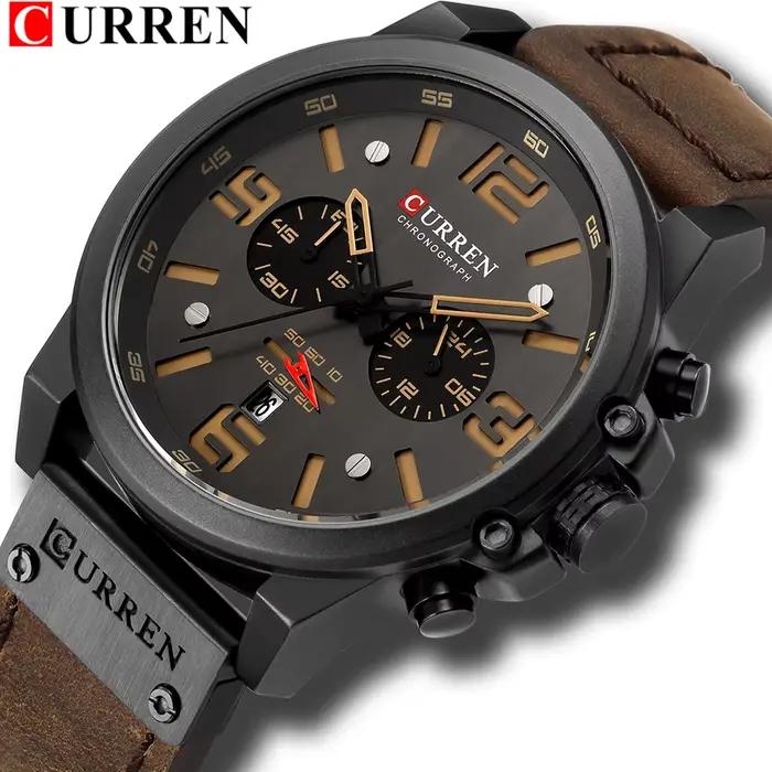CURREN hommes montres haut de gamme marque étanche Sport montre-bracelet chronographe Quartz militai