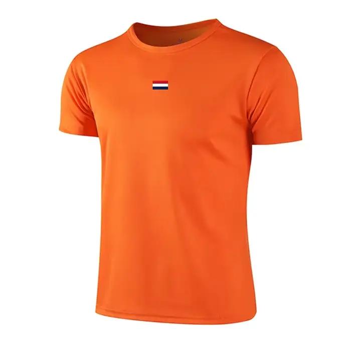 T-shirt de sport tendance pour hommes, de haute qualité, respirant, à séchage rapide, à manches cour