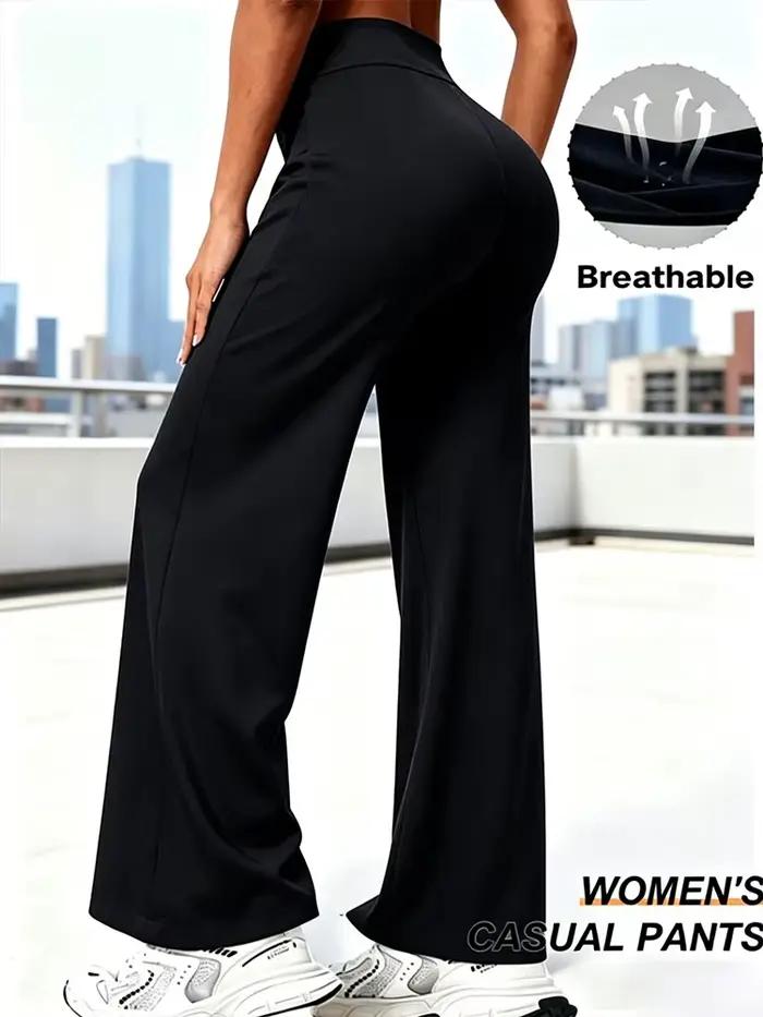 Pantalon de sport souple à jambe droite pour femme, taille mi-haute, pour yoga, fitness, entraînemen