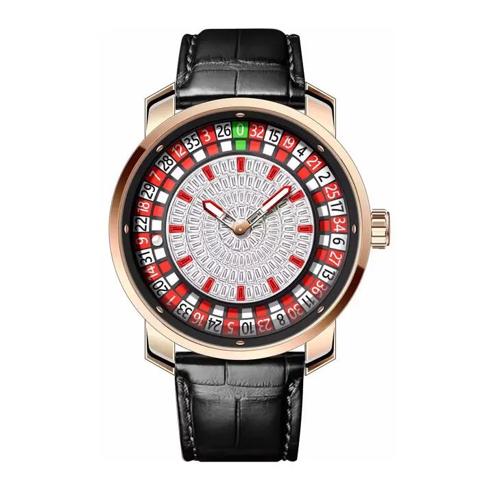 AILANG – montre mécanique entièrement automatique pour hommes, cadran rotatif Casino Roulette, brace