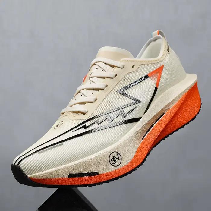 Chaussures de course sportives à plaque de carbone spécialisée pour marathon, respirantes, légères, 