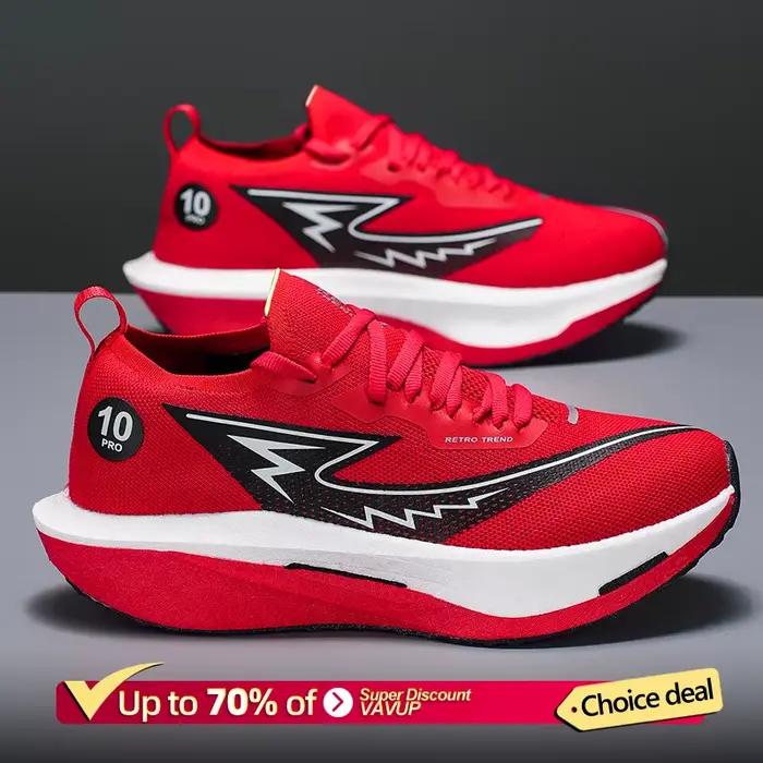 Chaussures de course pour hommes, semelle en carbone, marathon, respirantes, légères, chaussures de 