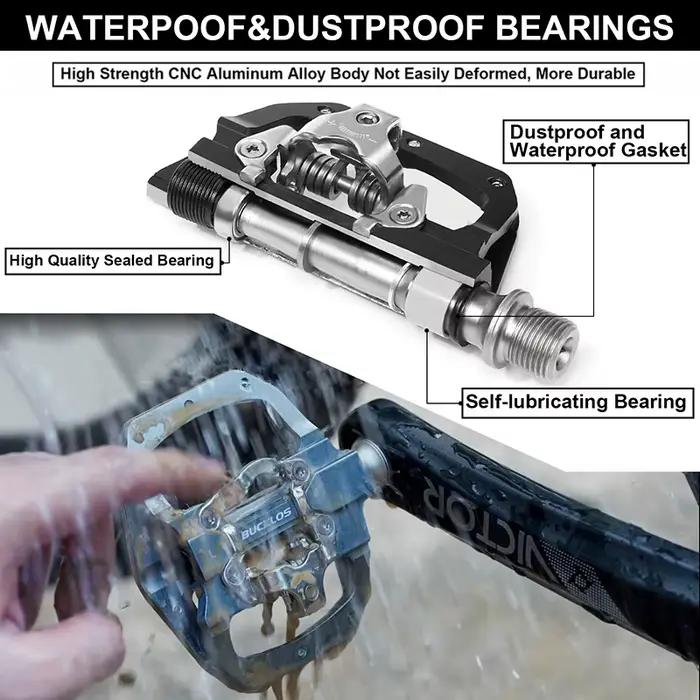 BUCKLOS pédales vtt pour vélo double fonction VTT pédale plate-forme Clip pédales plates ajustement 