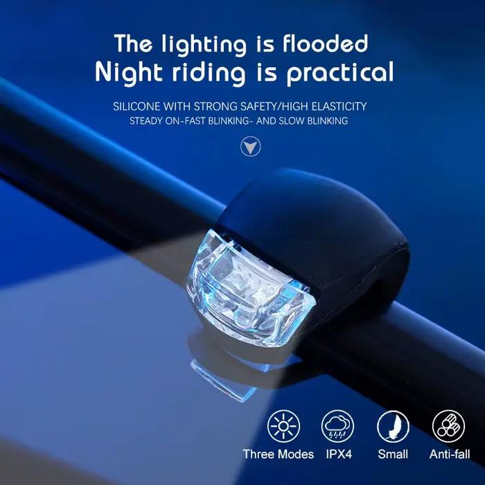 Silicone LED Lumières De Vélo Étanche Tête Avant Lumière Vélo Roue Flash Lampe Arrière Nuit Avertiss