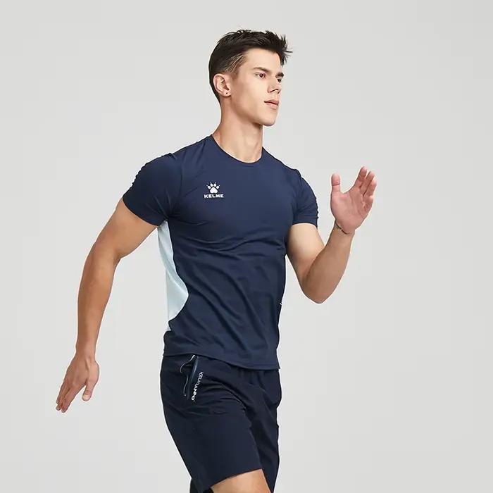 KELcloser-T-shirt de sport à manches courtes pour homme, vêtement de course, d'entraînement, d'exerc