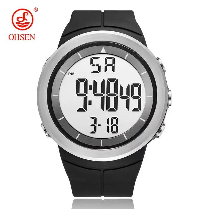 Montres numériques pour hommes, montre-bracelet tactique noire étanche, grand cadran, horloges élect