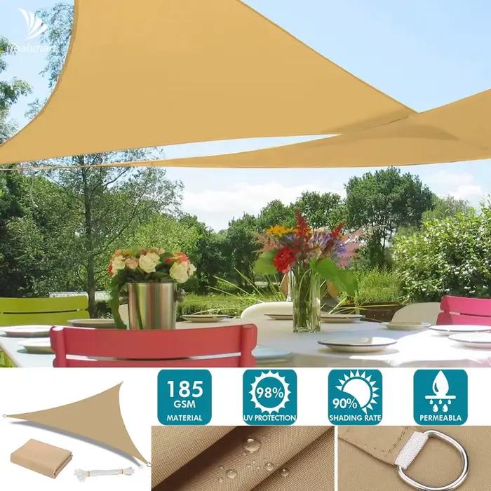 Voile d'ombrage triangulaire imperméable pour installations et activités extérieures, tentes de camp