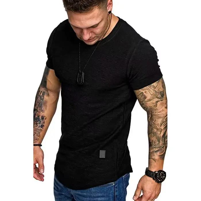 T-Shirts à manches courtes pour hommes, col rond, chemise décontractée, été, basique, léger, mode, a