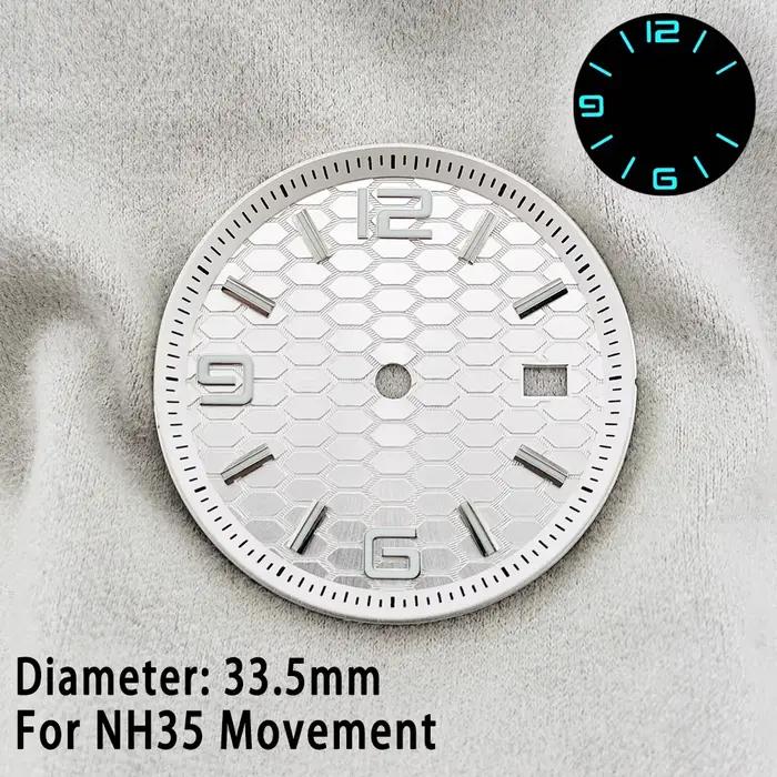    Cadran de montre pour hommes NH35 33,5 mm BGW9, luminescent bleu, haute qualité, cadran bleu Tif