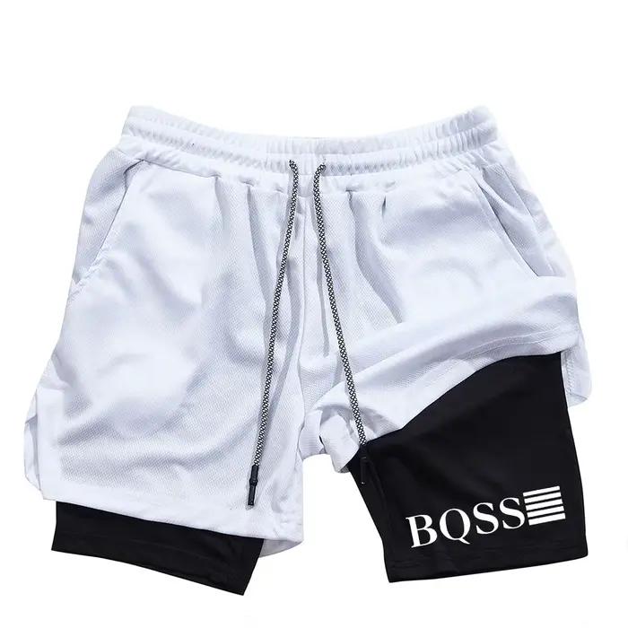 Shorts de course pour hommes, été, fitness, gym, entraînement, 2 en 1, shorts de sport, séchage rapi