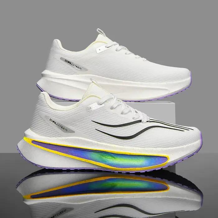 Chaussures de course pour hommes avec plaque en carbone, spécialité marathon, respirantes, légères, 