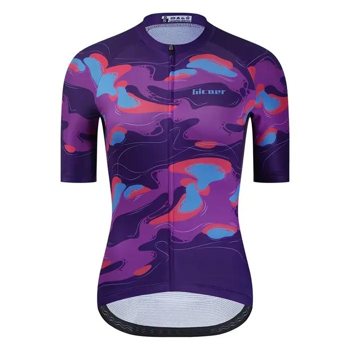 Hicaer – maillot de cyclisme de haute qualité pour femmes, manches courtes, vêtements de vélo, haut 