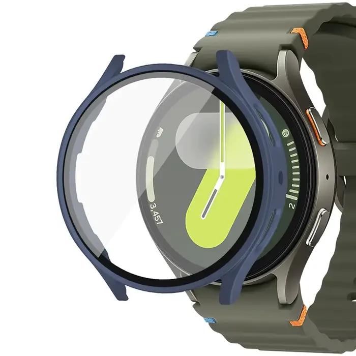 Étui de protection d'écran pour Samsung Galaxy Watch 7 6 5 4 40mm 44mm, boîtier rigide mat + verre t
