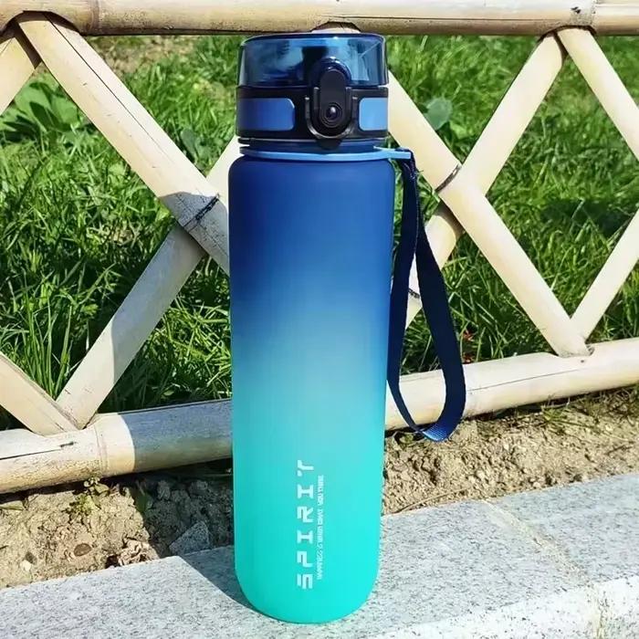 Bouteille d'eau de sport de 1 litre, grande capacité, pour hommes et femmes, bouteille en plastique 