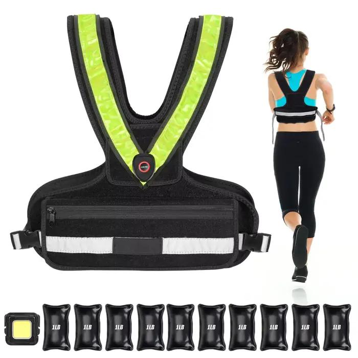 Gilet lesté pour femmes et hommes, gilet lesté de course de Sport avec bandes réfléchissantes et cei