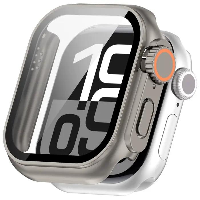 Verre + boîtier pour Apple Watch 46mm 44mm 45mm 41mm 40mm 42mm, couvercle de protection d'écran, cha