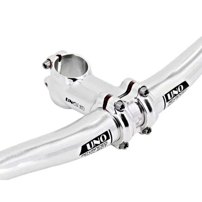 UNO-Guidon plat et courbé pour vélo, couleur argent, pour VTT, dimensions 31.8mm, 640mm, 680mm, 720m