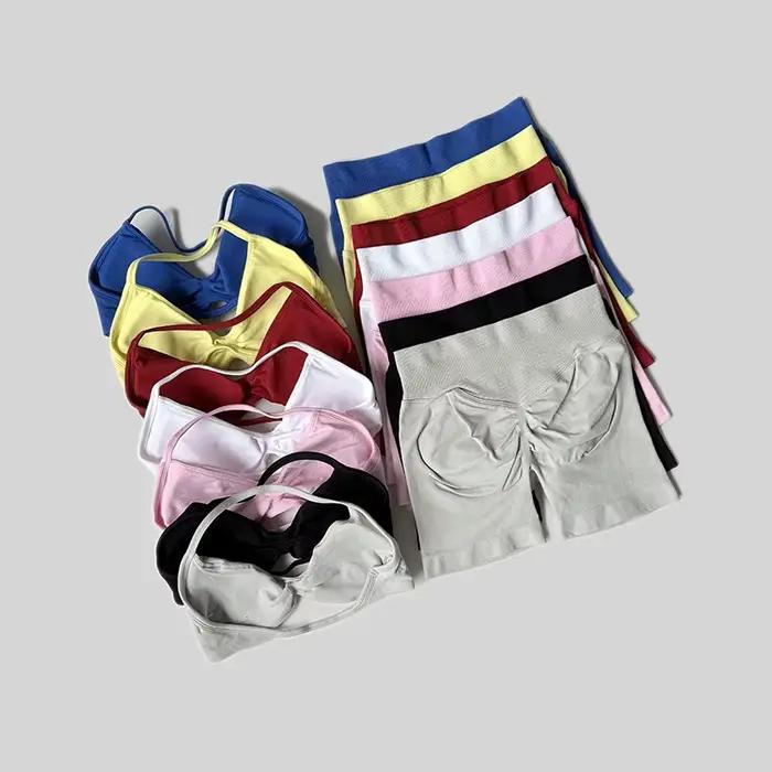 Impact ensemble de gymnastique femmes 2 pièces ensembles licou cou débardeurs taille haute Scrunch s