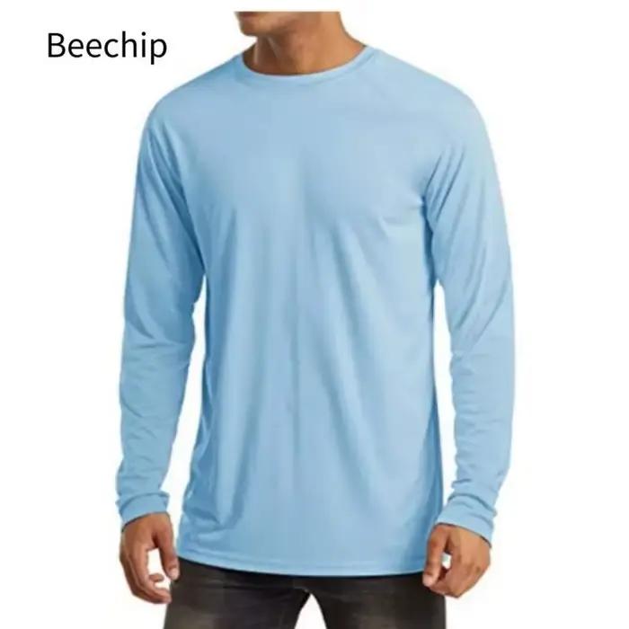Hommes À Manches Longues À Séchage Rapide Sport Course Solide Couleur Respirant T-Shirt Lâche Respir
