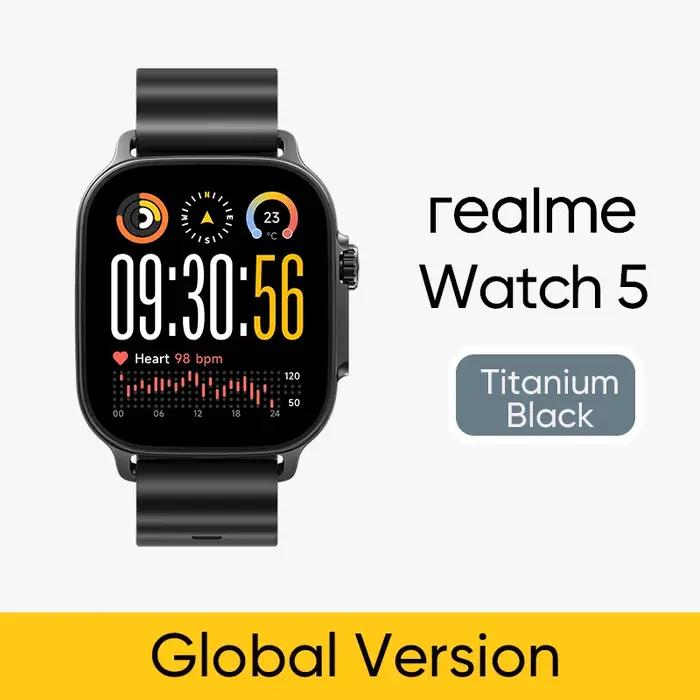 Version mondiale realme montre 5 1.97 "600nits AMOLED 460mAh autonomie de 14 jours plus de 300 thème
