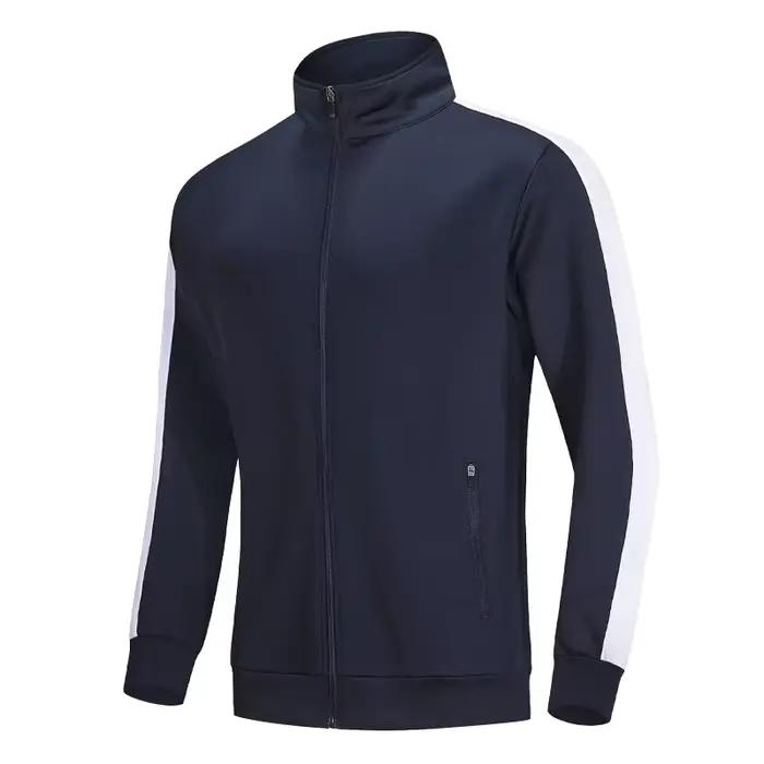 Vestes de sport à fermeture éclair pour hommes, maillot de randonnée, cardigan de jogging à rayures,