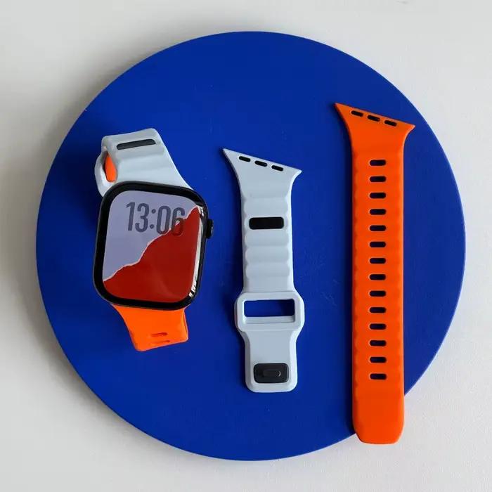 Bracelet de sport en silicone pour Apple Watch Ultra 49mm 40mm 41mm 44mm 45mm 46mm, bracelet correa 