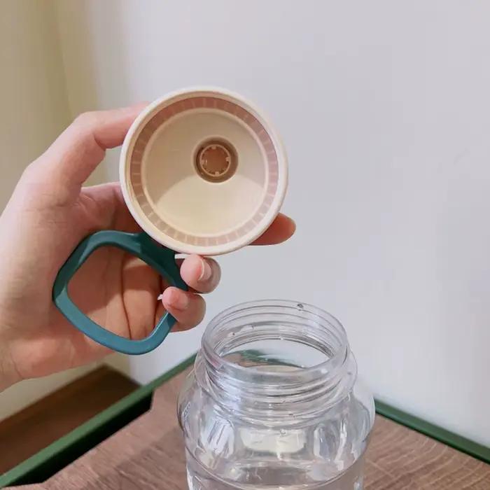 Bouteille d'eau de sport en plastique étanche, bouteille d'eau de fitness, tasse d'eau à degrés haut